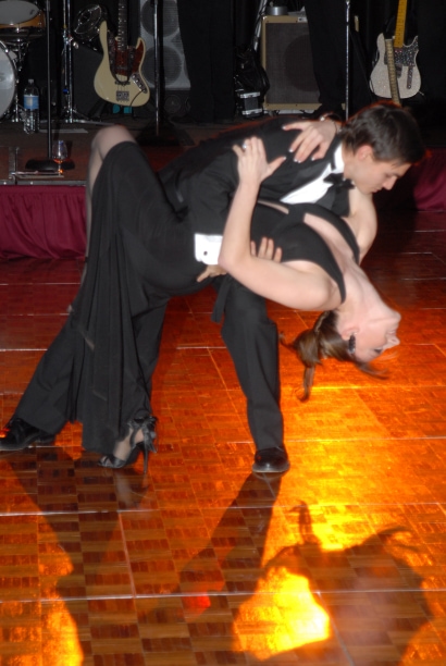 a couple enjoying the dance floor at the ball in 2008