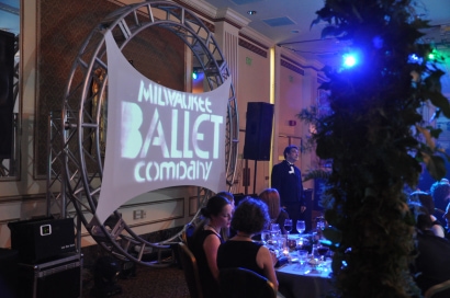 a giant sign reads Milwaukee Ballet Company