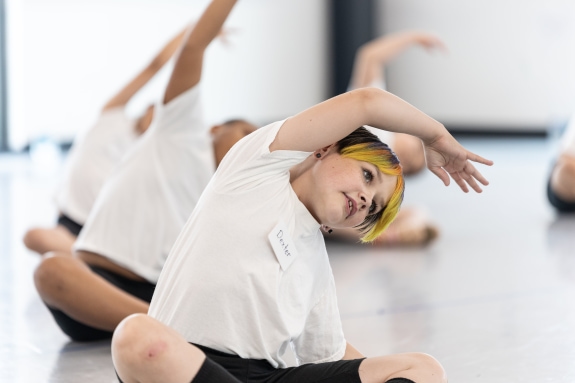 children stretching at Discover Dance Camp