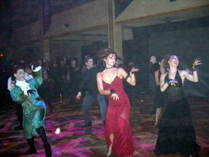 Ball guests dancing to Thriller