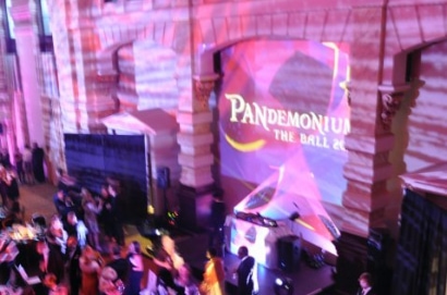 The neon lights and a dancing crowd at the ball in 2010