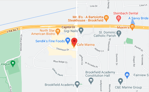 map of the Brookfield location
